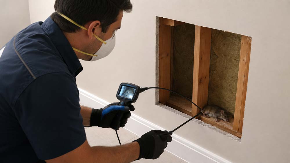 Professional technician performing dead animal removal at an Australian home